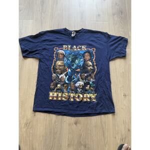 Vintage Y2K Black History 365 T-Shirt Double Sided Rap Hip Hop Tee Sz 3XL